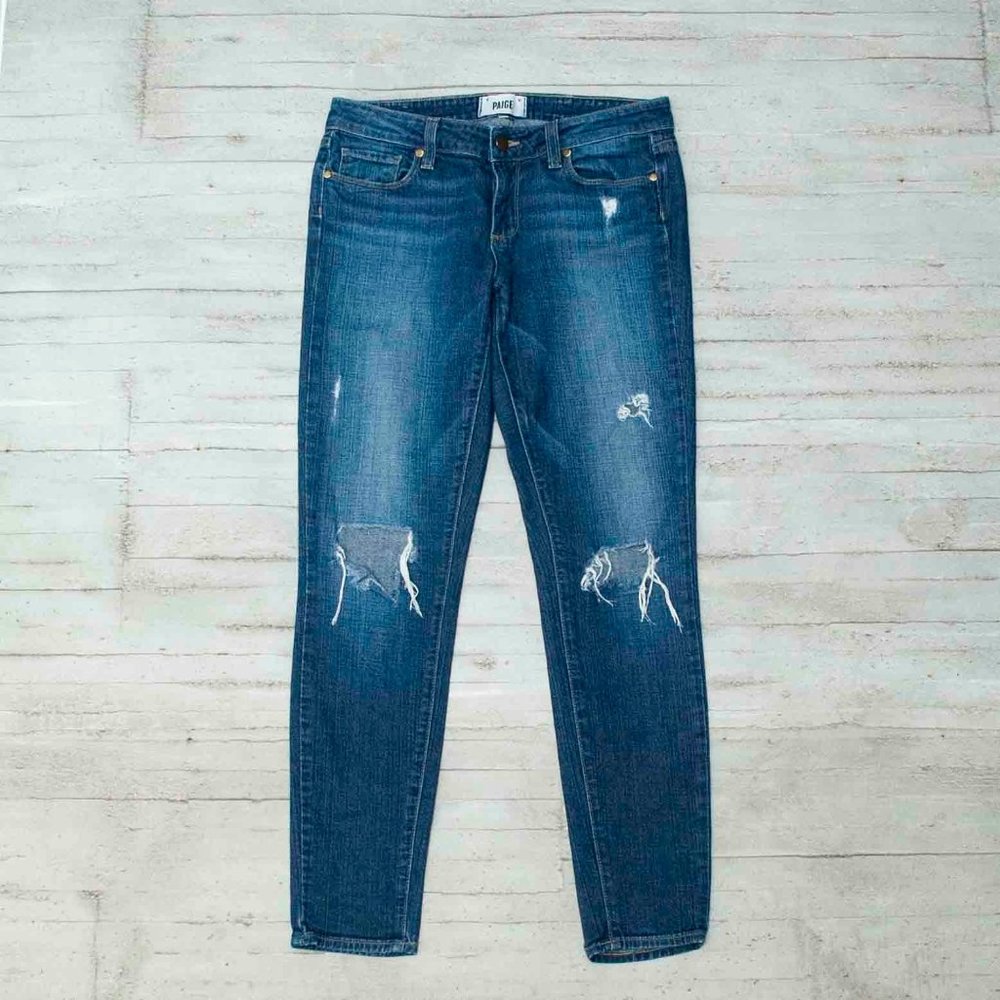 Paige Distressed Deconstruct Verdugo Ultra Skinny Jeans size 28